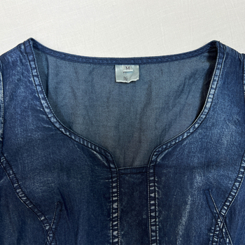 Letné nové štýlové džínsové šaty s nepravidelným lemom, sťahujúce pás, zoštíhľujúce, elegantné šaty strednej dĺžky 82508