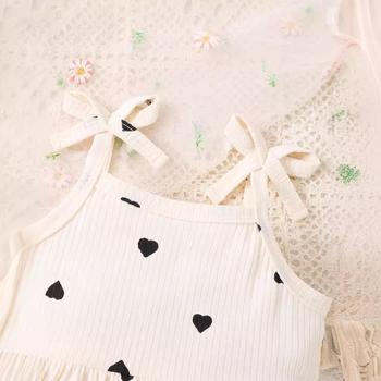 Kūdikių vasarinis tarpvalstybinis meilės spausdinimo sijonas mergaitėms be rankovių, vėsus ir patogus suknelės vaikų princesės sijonas