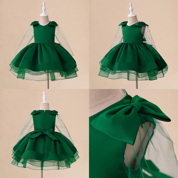 Vaikiška princesės suknelė su kaspinu, vaikiška suknelė, europietiška ir amerikietiška mergaičių suknelė, vestuvinė suknelė, vaikiška suknelė