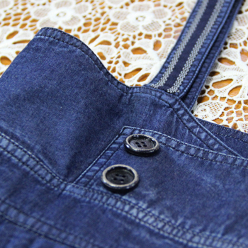 Džínsové šaty Petite s trakmi, ktoré znižujú vek, letné vintage skladané rozšírené ramienka, nové šaty A82291