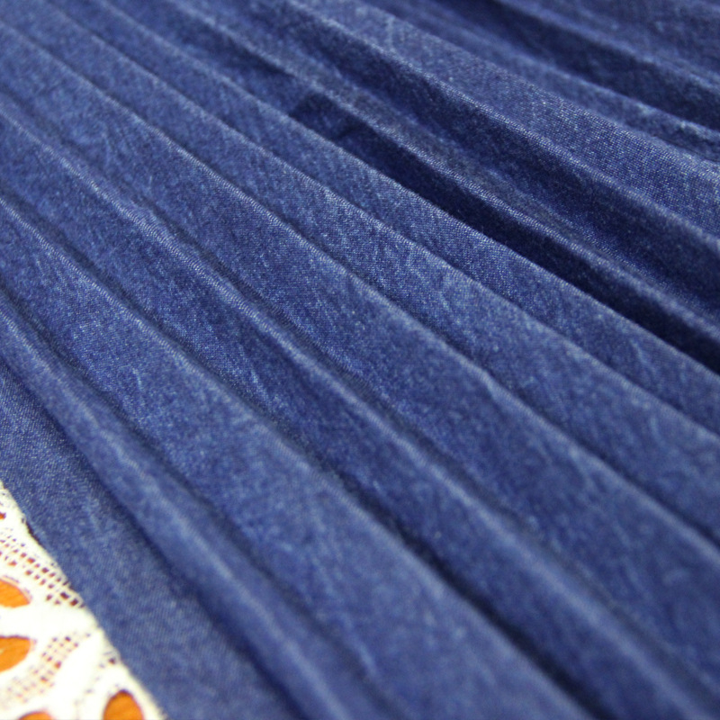 Džínsové šaty Petite s trakmi, ktoré znižujú vek, letné vintage skladané rozšírené ramienka, nové šaty A82291