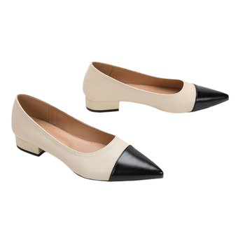 Εξωτερικού Εμπορίου Καθαρά Πρωτότυπα Νέα Μαλακά Δερμάτινα Παπούτσια από Κερί Ελαφιού με Μυτερό Ρηχό Στόμα Μικρό Αρωματικό Στυλ Κομψά Χαμηλά Τακούνια Άνετα Γυναικεία Παπούτσια