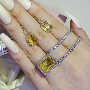 Shein allikas Euroopa ja Ameerika piiriülene kaelakee kõrvarõngad kaheosaline ehteülikond kollane nišš X7198-E7711