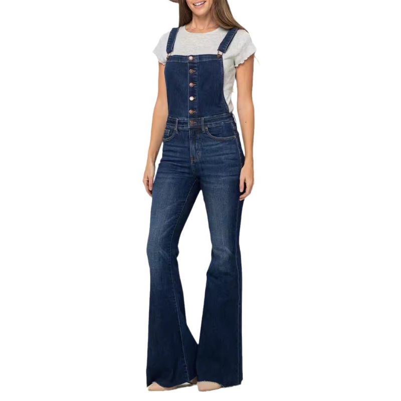 Európa a Spojené štáty americké cezhraničné jesenné a zimné nové dámske módne slim strečové džínsy s popruhom, rozšírené nohavice