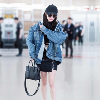 Mini Yang același stil denim jachetă femeii lejeră de lungime medie primăvară și toamnă jachetă cu glugă nouă la modă, all-match