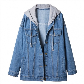 Mini Yang același stil denim jachetă femeii lejeră de lungime medie primăvară și toamnă jachetă cu glugă nouă la modă, all-match