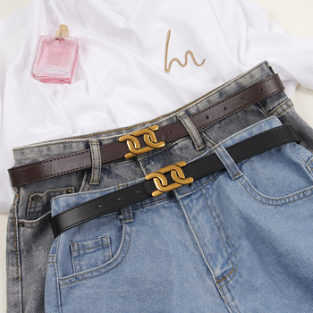 Naujas moteriškas diržas su plokščia sagtimi, raidžių juosmens, plokščia slankiojančia sagtimi, „Joker“ kelnių diržas, plaukų karta.