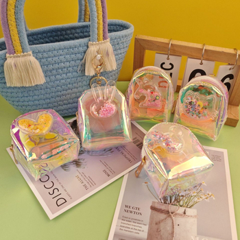 Kūrybinė monetų piniginė lazerine meilės rankine, nešiojama mini miela lūpų dažų ausinių laikymo rankinė gimtadienio dovana