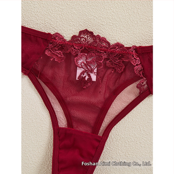 W Užsienio prekybos drabužiai siuvinėtos gėlės moteriškas apatinis trikotažas perspektyvi tinklelio liemenėlė seksualus liemenėlės kostiumas 2405