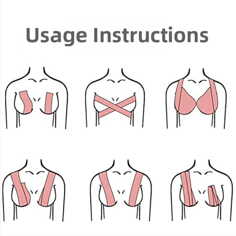 Boobtape Stretch Cloth bezšuvju pacelšanas krūšu plāksteris Ūdensizturīgs silikona krūšu plāksteris