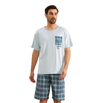 [Αποκλειστικά σε διασυνοριακό επίπεδο] Ανδρική πιτζάμα καλοκαιρινή κοντομάνικη σορτς Milk Silk Thin Young Boys Αρχική σελίδα