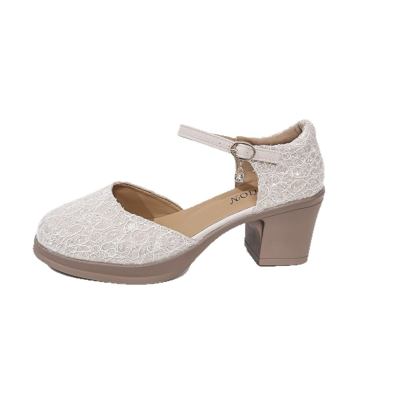 Topánky Mary Jane na vysokom podpätku, plus size topánky, zahraničný obchod, nový kórejský štýl, topánky na jednom podpätku s vysokým podpätkom, univerzálny hrubý podpätok, štvorcová hlava, dávka