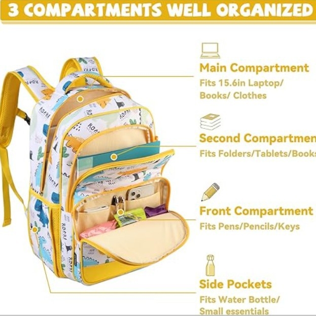 Uus õpilase suure mahutavusega seljakott, armas laste koolikoti seljakott, seljakott alg- ja keskkooliõpilastele