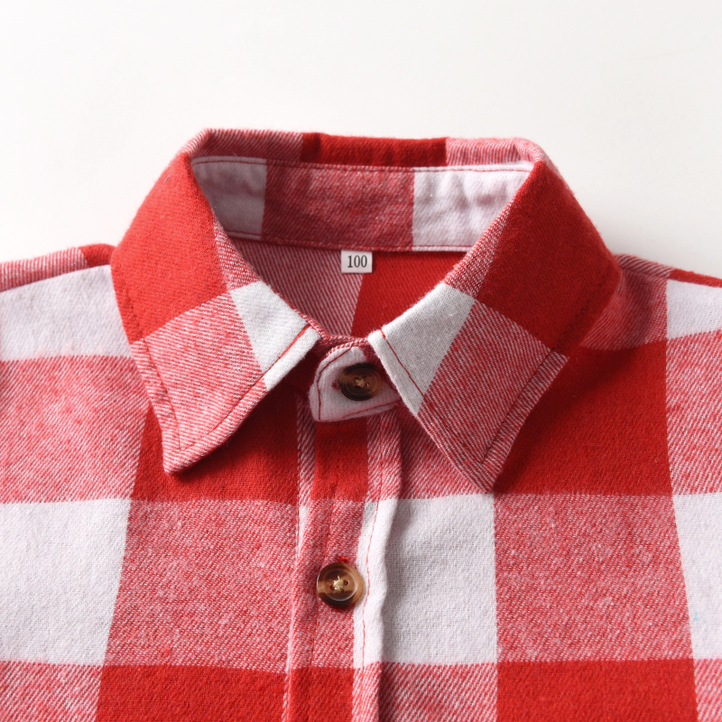 Piiriülene väliskaubandus 2024. aasta sügis uus ruuduline lahtine särk laste ruuduline revääriga särk peokostüüm topp