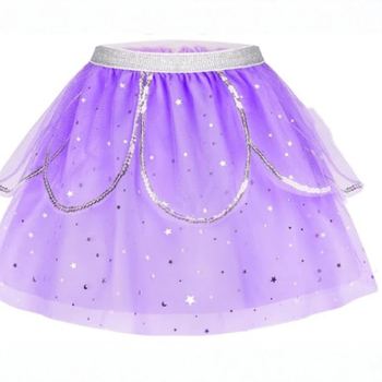 „Amazon“ vaikiškas kostiumas, sijonas su angelo sparnais, snaigės formos pagaliuku, girlianda, galvos juosta, mergaitė, žvaigždė, mėnulis, pusiau mielas