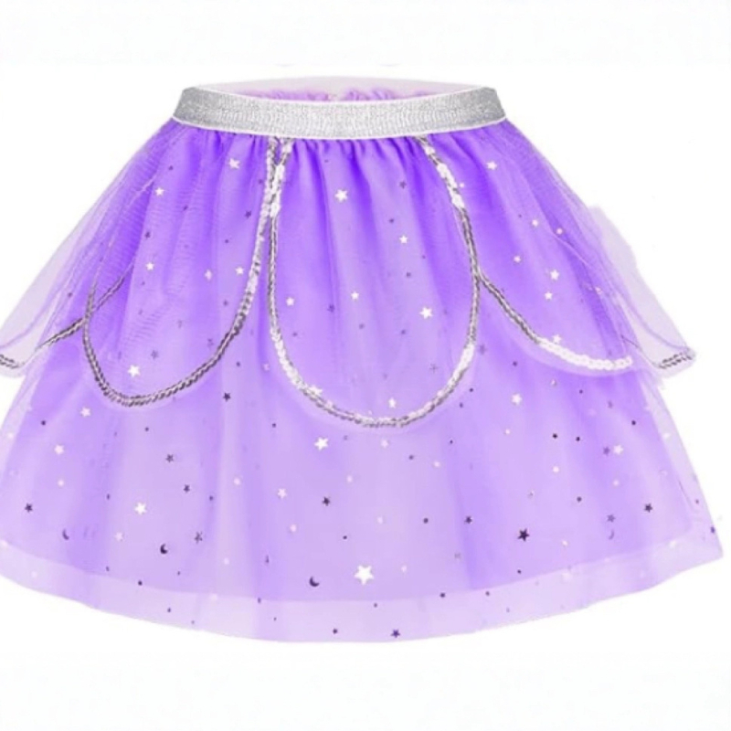 „Amazon“ vaikiškas kostiumas, sijonas su angelo sparnais, snaigės formos pagaliuku, girlianda, galvos juosta, mergaitė, žvaigždė, mėnulis, pusiau mielas