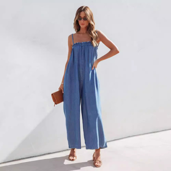 2023 Zahraničný obchod Cezhraničné letné voľné traky s vysokým pásom, európsky a americký štýl, deväťbodové ležérne štíhle nohavice so širokými nohavicami