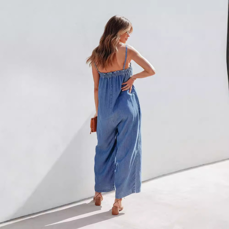 2023 Zahraničný obchod Cezhraničné letné voľné traky s vysokým pásom, európsky a americký štýl, deväťbodové ležérne štíhle nohavice so širokými nohavicami