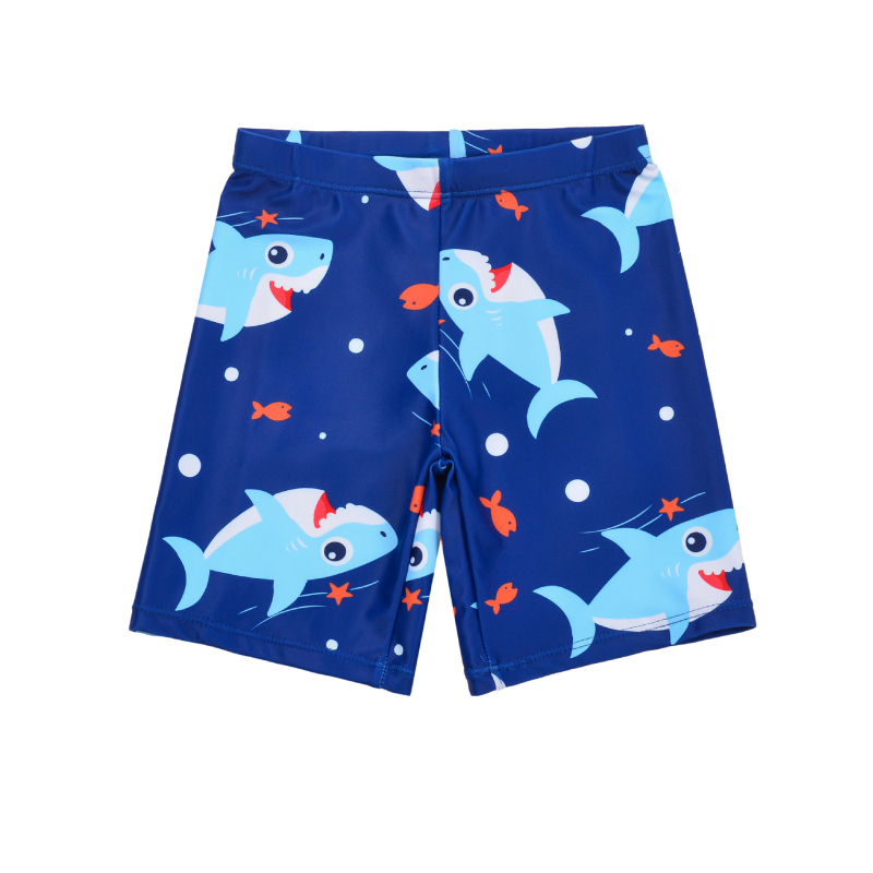 Chlapčenské plavky s dlhým rukávom, nový štýl, rýchloschnúce, s kresleným žralokom, pre stredných a veľkých chlapcov