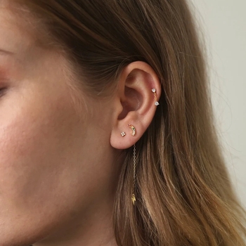 Jaapani ja Korea stiilis s925 hõbedast ristikhõbedast väikesed kõrvarõngad tsirkooniga, lihtsad väikesed universaalsed kõrvarõngad naiste kõrvaluuga