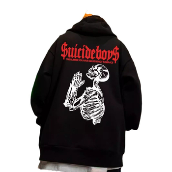 Трансграничен износ Есенно мъжко облекло Ретро Модерна марка Американски стил Свободен ежедневен суитшърт с качулка на едро Xs/5Xl