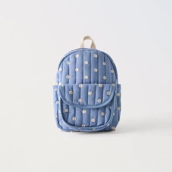 24. kevadine uus ühevärviline lastekott, laste karikakardega tikitud seljakott, koolikott