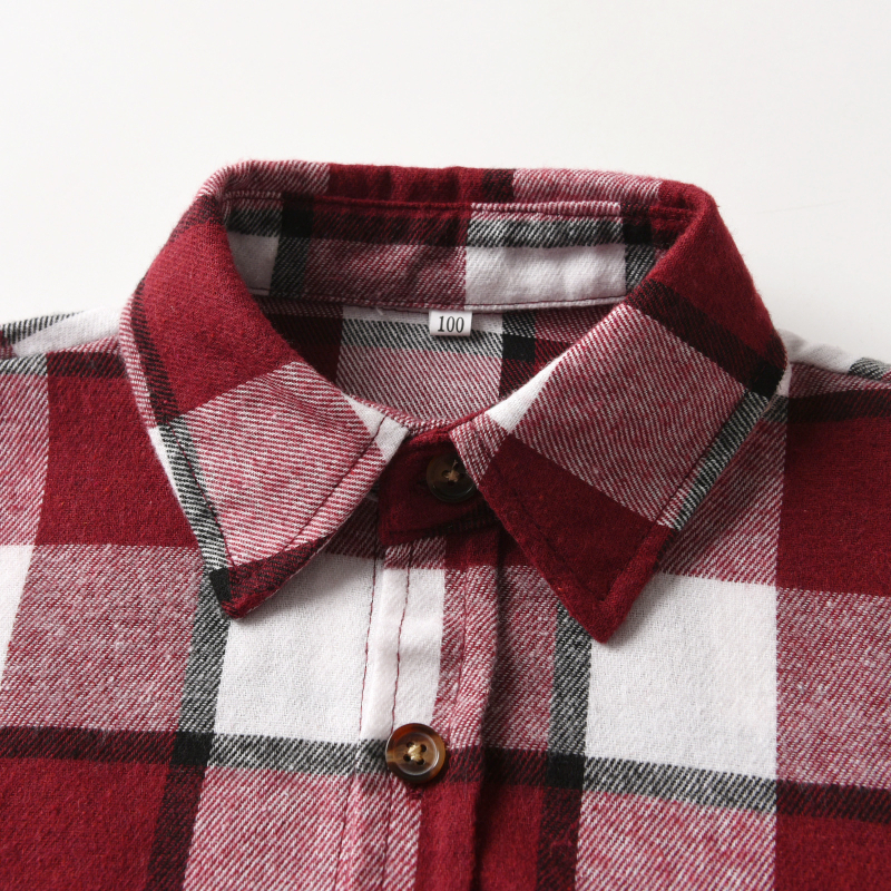 Chlapčenské kockované tričko s dlhým rukávom pre malé a stredné deti, letný kardigan s pokladom, európske a americké šaty, top s pekným vzhľadom