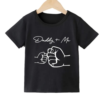 Детска тениска с къс ръкав за татко и син, нова модна марка, детски дрехи, лятна памучна тениска с половин ръкав за момчета и момичета, на едро