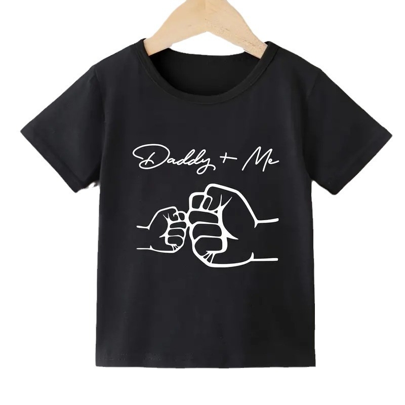 Детска тениска с къс ръкав за татко и син, нова модна марка, детски дрехи, лятна памучна тениска с половин ръкав за момчета и момичета, на едро