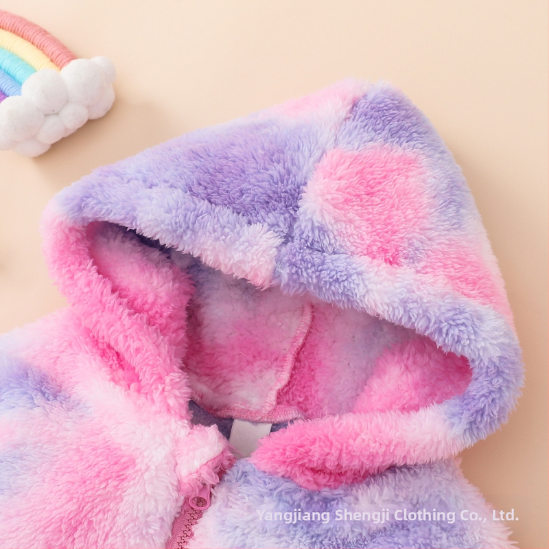 Ексклузивно за трансгранична електронна търговия в Amazon Temu, есенно/зимно облекло за новородено бебе с качулка, боядисано от полар