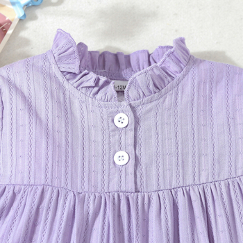 Ευρωπαϊκό και αμερικανικό φόρεμα ζακάρ κρεπ μονόχρωμο για κορίτσια του 2024, παιδικό φόρεμα εξωτερικού εμπορίου