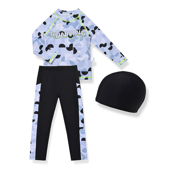 Kamuflaažvärvi laste ujumistrikoo pikkade varrukatega poistele keskmise suurusega ja suurtele lastele päikesekaitsega kiiresti kuivav poiste ujumistrikoo lõhestatud ujumistrikoo ujumistrikoo ülikond