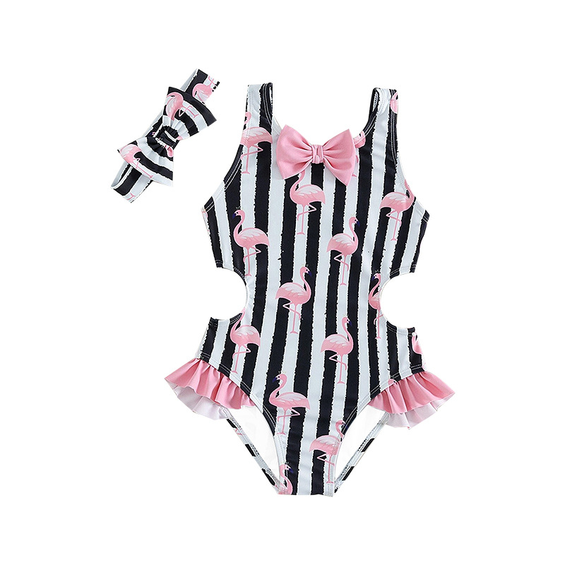 2025 Cross-border plavky s mašľou Nové dievčenské plavky Detské plavky s ramienkami pre malé a stredné deti