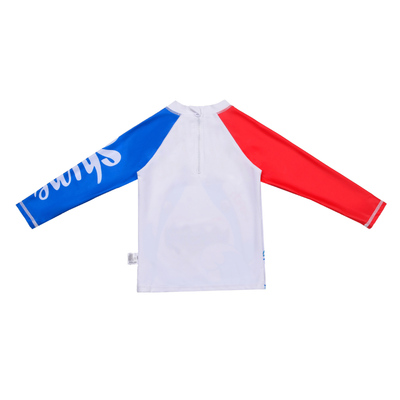 Detské plavky s dlhým rukávom a kresleným úsmevom so žralokom z továrne zahraničného obchodu, dvojdielne rýchloschnúce detské plavky s ochranou pred slnkom