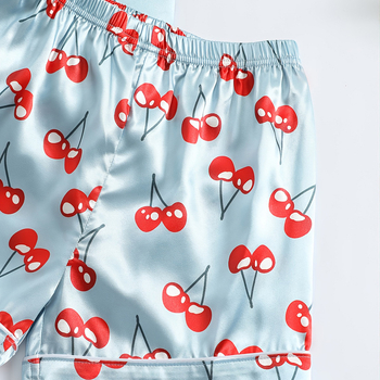 Laste siidist pidžaamad suvine õhuke multifilm kirsi värvi tüdrukute kodukostüüm lahe jää siidist konditsioneeriga piiriülene ülikond