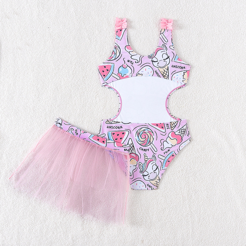 Laste ujumisriided Armsad printsessi suured laste ujumisriided Uued stiilid Lääne stiilis ülikonnaga ujumisriided