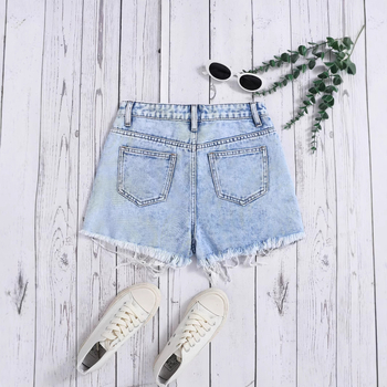 Trendikate narmendavate servadega teksapükste piiriülene eksklusiivne tarne noortele tüdrukutele, sobivad Amazon Euroopasse ja Ameerikasse