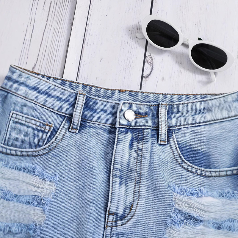 Trendikate narmendavate servadega teksapükste piiriülene eksklusiivne tarne noortele tüdrukutele, sobivad Amazon Euroopasse ja Ameerikasse