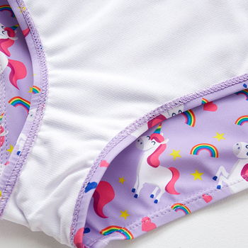 Väliskaubanduse uus laste kaheosaline vikerkaarevärvilise ükssarvikuga tüdrukute ujumistrikoo