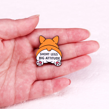 Krátke nohy a veľký postoj, brošňa s corgi zadkom, roztomilý odznak pre domáce zvieratá, vtipné doplnky