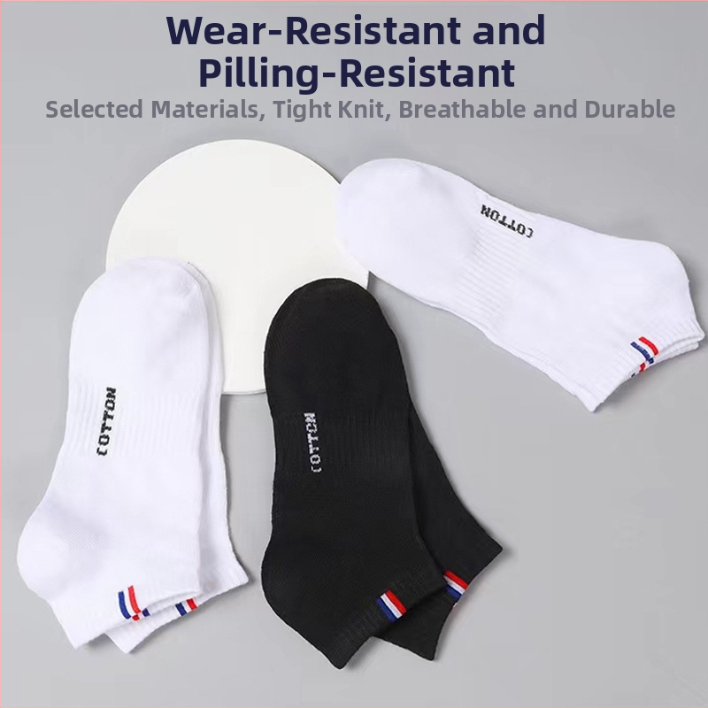 Чорапи Пролетни и летни мъжки къси чорапи Нехлъзгащи се, противохлъзгащи, абсорбиращи потта, дишащи летни тънки чорапи тип лодка, ежедневни спортни и модерни чорапи