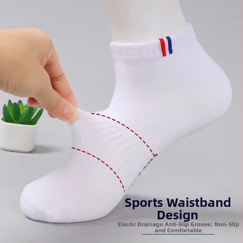 Чорапи Пролетни и летни мъжки къси чорапи Нехлъзгащи се, противохлъзгащи, абсорбиращи потта, дишащи летни тънки чорапи тип лодка, ежедневни спортни и модерни чорапи