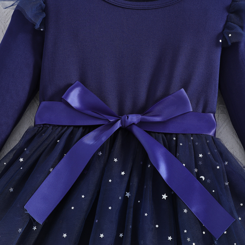 Mergaičių suknelės rudens ir žiemos 2025 m. Nauji vaikiški drabužiai rudens suknelė Vaikiška blizgučiais puošta rudens suknelė princesės suknelė stilinga