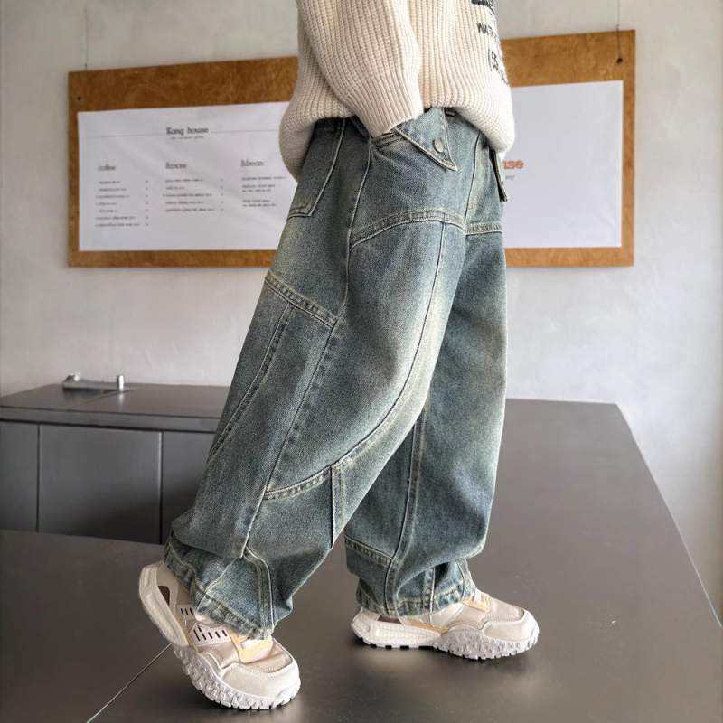 Poiste teksad kevad ja sügis 2025 uued saabumised Zhongda laste kevadrõivaste padjaga trendikad kevadised vabaajapüksid poistele