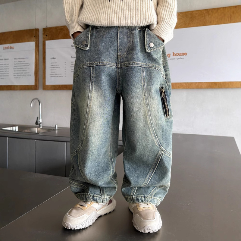 Poiste teksad kevad ja sügis 2025 uued saabumised Zhongda laste kevadrõivaste padjaga trendikad kevadised vabaajapüksid poistele