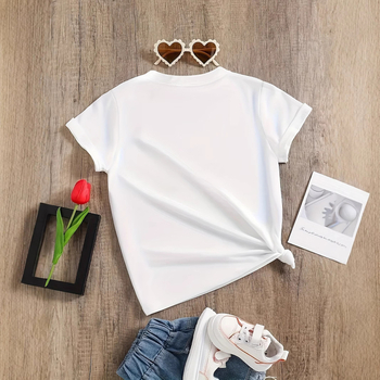 Piiriülene väliskaubandus INS Tüdrukud Minu 4. sünnipäeva mustriga trükitud ümara kaelusega lühikeste varrukatega T-särk Laste suvekleit sobib 1-8-aastastele