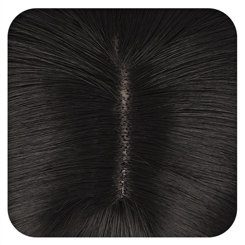 Аниме перука за жени с дълга права коса, черна химическа влакна, покривало за коса, мъж с моторна резачка, военен демон, cos, три орла, изправени пред фалшива коса