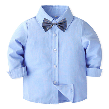 ΠΗΓΗ Εργοστάσιο χονδρικής πώλησης φόρεμα τζέντλεμαν για αγόρια, ανοιξιάτικο και φθινοπωρινό παιδικό βαμβακερό πουκάμισο με πέτο, σετ τεσσάρων τεμαχίων