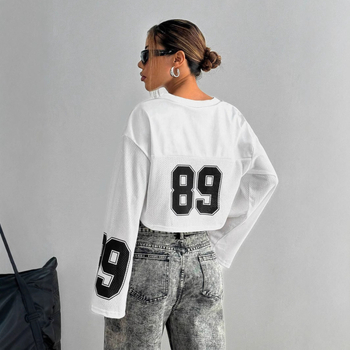 Y2k Personality Street krátke tričko s dlhým rukávom digitálne tričko 2025 hip hop Harajuku móda ležérne dámske športové oblečenie veľkoobchod