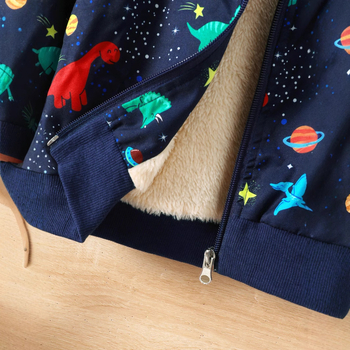 Poiste beebi pikkade varrukatega kapuutsiga dinosaurusemustriga ülikond sügis- ja talvel laste mantel, piiriülene lasteriided